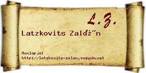 Latzkovits Zalán névjegykártya